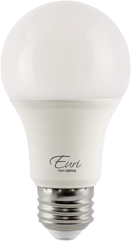 Euri Lighting EA19-5W5021CEC-2 5 watt A19 LED Frosted Lamp, JA8 rated, E26 Medium Base, 2700K, 450 lumens, 25,000hr life, 120 volt, Dimmable, 2 pack