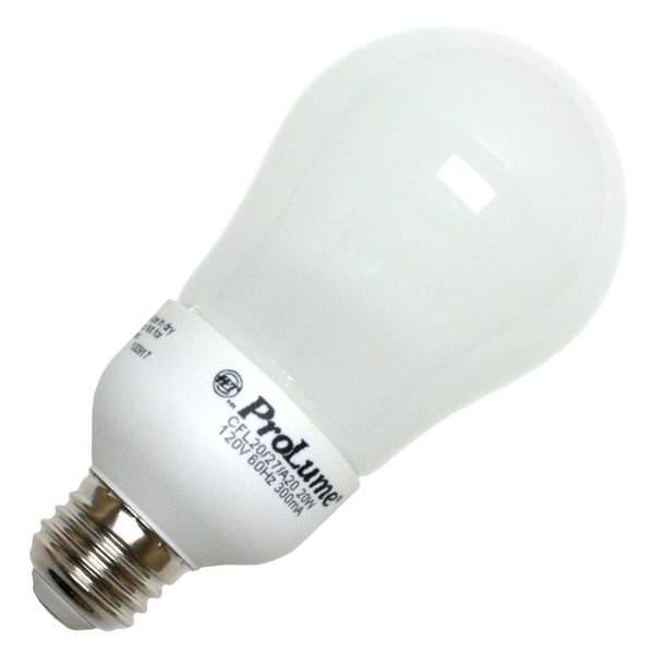 Halco 45743 CFL20/27/A20 20 watt A20 Self-Ballasted All Purpose Lamp, Medium (E26) base, 2700K, 1100 lumens, 8,000hr life, 120 volt, Non-dimmable