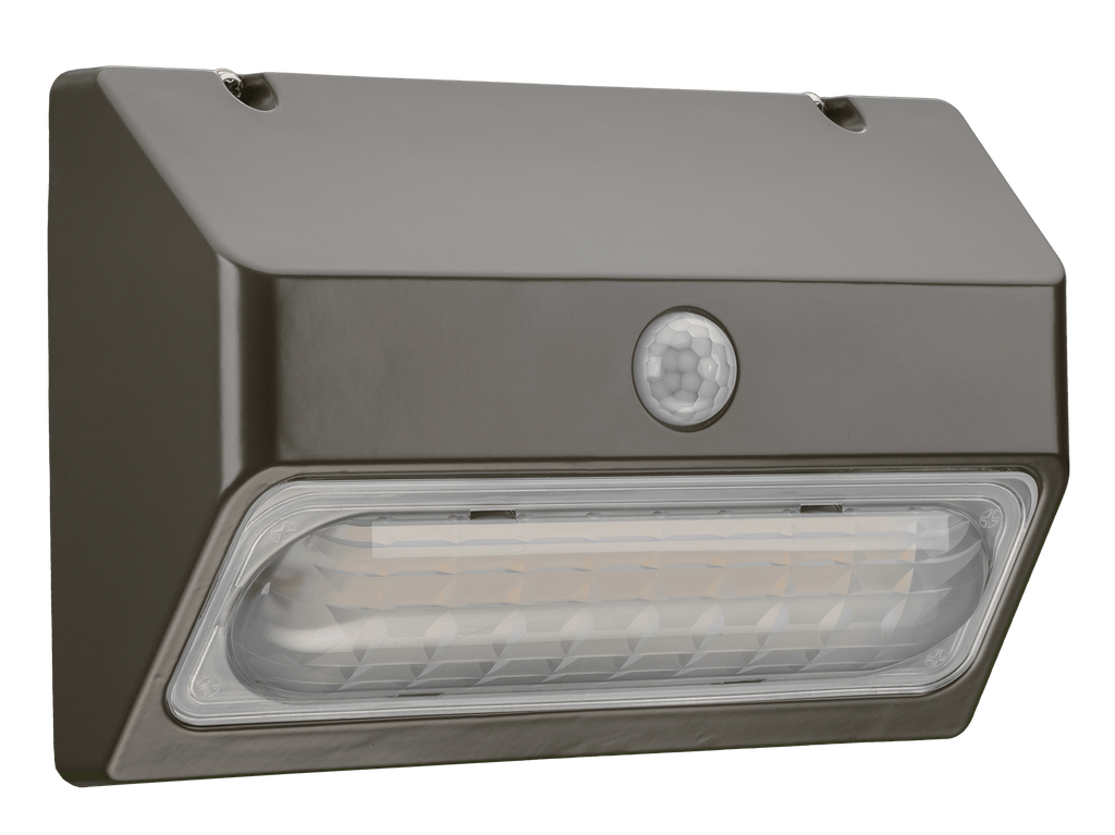 ETI WP-8IN-2350LM-8-CP3-MV-OS-BZ 22 watt LED Low-Profile Wallpack, 3000K-5000K Color Selectable, 2350 lumens, 50,000hr life, 120-277 Volt, Dusk-to-Dawn Photocell, Brone Finish