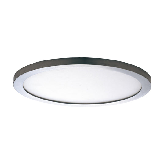 Maxim 58736WTSN 30 watt LED 15" Round Low-Profile Disc Light Fixture, 3000K, 3000 lumens, 50,000hr life, 120-277 Volt, ELV Dimming at 120V Only, Wet Rated, Satin Nickel Finish