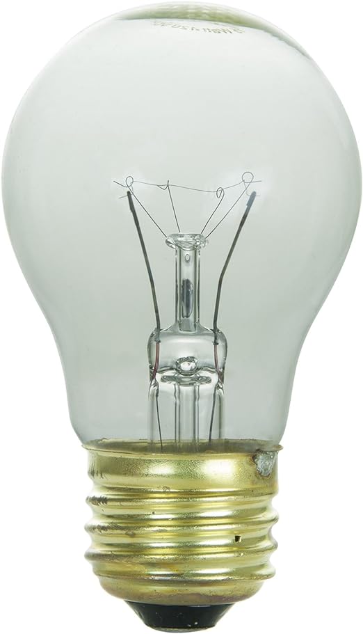 GE 47259 60A15/CL Clear 60 watt A15 Appliance Lamp, Medium (E26) base, 650 lumens, 1,500hr life, 120 volt. *Discontinued*