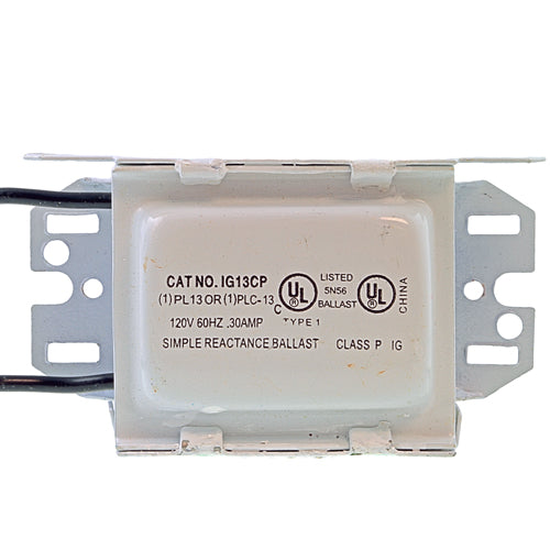 Inter-Global IG13-CPWH 120 volt Magnetic Encapsulated Core & Coil Ballast, operates (1) 13W CFT13W/GX23, CFQ13W/G23-2. *Discontinued*