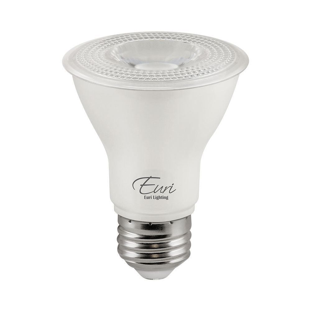 Euri EP20-7W6000E-2 7 watt PAR20 LED Floodlight Lamp, Medium (E26) Base, 3000K, 500 lumens, 25,000hr life, 120 Volt, Dimming