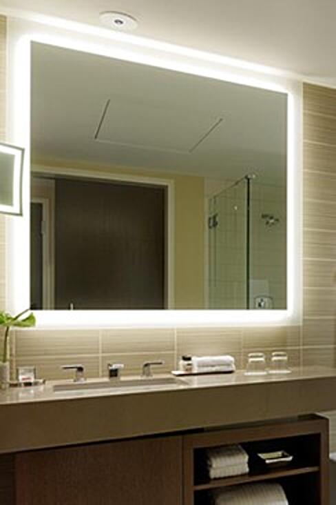 Electric Mirror Silhouette SIL-IM-524-48.00X36.00-MB-CORDOVA Illuminated Mirror Vanity Fixture, 48" x 36" Double Coated Mirror Backing, 4 year Lamp Replacement, One Year Warranty Each Mirror Includes 2 - F54T5/830/HO Lamps and  2 - F39T5/830/HO Lamps