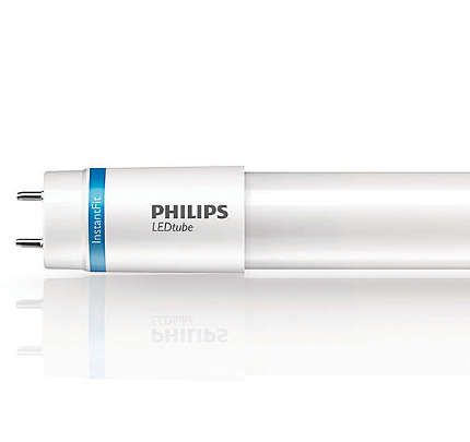 Philips 468264  10T8/48/3000/IF  10 watt T8 LED "InstantFit Linear Tube Lamp, 48" length, Medium Bi-Pin (G13) base, 3000K, 1500 lumens, 50,000hr life, 120-277 volt, Non-dimmable, Runs Off Existing Ballast