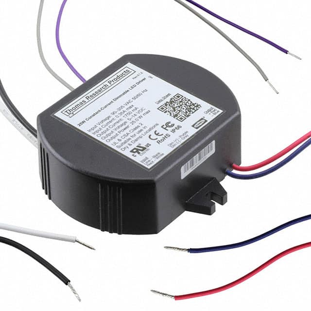 Thomas Research LED25W-72-C0350-D 25W Constant Current LED Driver, 350mA, 120-277v Input, 24-72v Output, Dimming