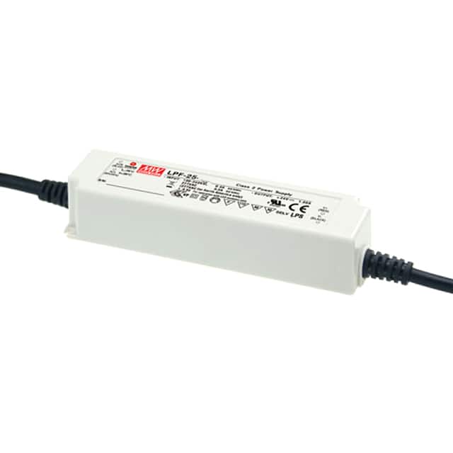 Meanwell LPF-25-42 25 Watt Constant Current LED Driver, 90-305 volt Input, 23.1-42V DC Output, 600mA, IP67 for Damp and Wet Locations