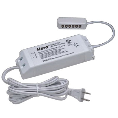 Hera PS24V/75/S 75 watt Constant Voltage Plug-In LED Driver for use with STICK Series Fixtures, 24VDC Output