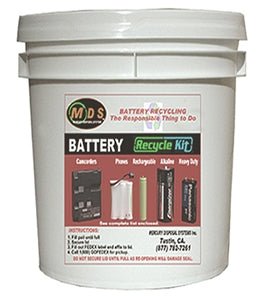 Alkaline Battery Disposal Fee 35BT - Battery Recycling Kit, Holds Up To 41.8lb batteries 3.5 gallon pail - Lighting Supply Guy