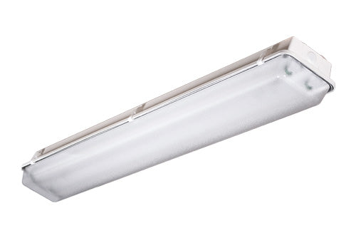Utopia DW4-132-UNV  One-Lamp 4ft. Sealtight Fluorescent T8 Fixture, w/out lamp, shallow diffuser, Electronic ballast, 120/277 volt