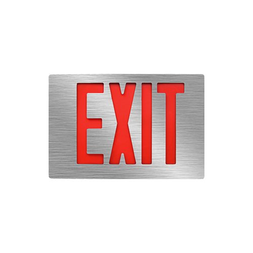 Elite ELX-605-R-B-B-2 Die-Cast Aluminum 2-Sided Universal Exit Sign, Red Letters, 120-277 Volt, Test Button, Ni-Cad Battery Backup - Lighting Supply Guy