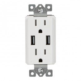 Enerlites 61501-TR2USB2 2.1A USB Charger w/ 15A Tamper Resistant Duplex Receptacle - Lighting Supply Guy