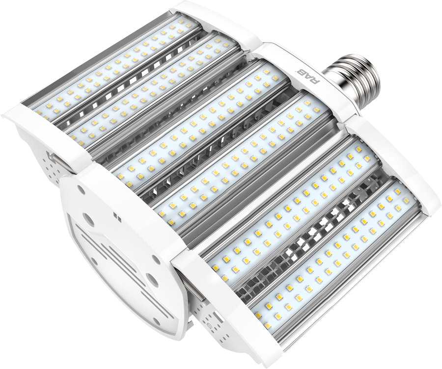 Rab HID-80-H-EX39-850-BYP-SB-G2 80 watt LED Lamp to replace 250W HID in Shoebox Fixtures, Extended Mogul (EX39) Base, 5000K, 11600 lumens, 50,000hr life, 120-277 Volt, Non-Dimmable, Ballast Bypass