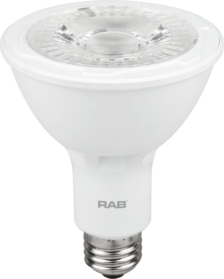 Rab PAR30L-11-950-35D-DIM 11 watt PAR30 LED Long Neck Flood Lamp, Medium (E26) Base, 5000K, 900 lumens, 35º beam angle, 40,000hr life, 120 Volt, Dimming
