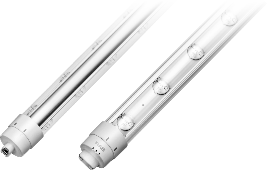 Rab T8-24-60P2S-865-DE-BYP 24 watt T8 LED 5' Linear Tube Lamp, Recessed Double Contact (R17d) Base, 6500K, 3250 lumens, 50,000hr life, 120-277 Volt, Double-Ended Ballast Bypass