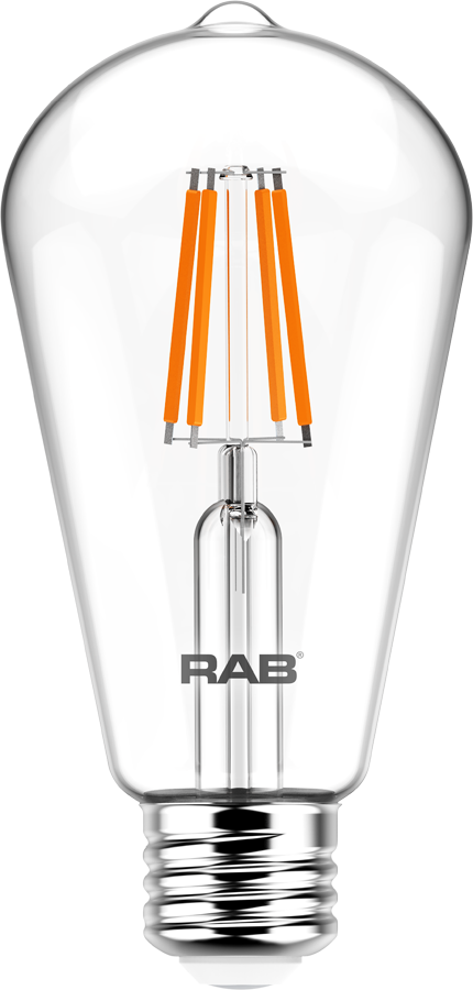 Rab ST19-3-E26-927-F-C E26 CRI90 2700K Dim Clear Filament ST19 3.8W 40EQ 350lm Lamp