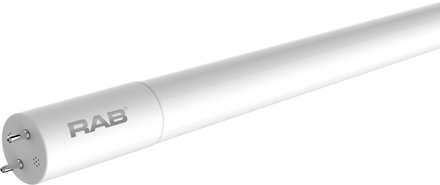 Rab T8-14-48G-850-DE-BYP 14 watt T8 LED 4' Linear Tube Lamp, Medium Bi-Pin (G13) Base, 5000K, 1800 lumens, 50,000hr life, 120-277 Volt, Non-Dimmable, Double-Ended Ballast Bypass