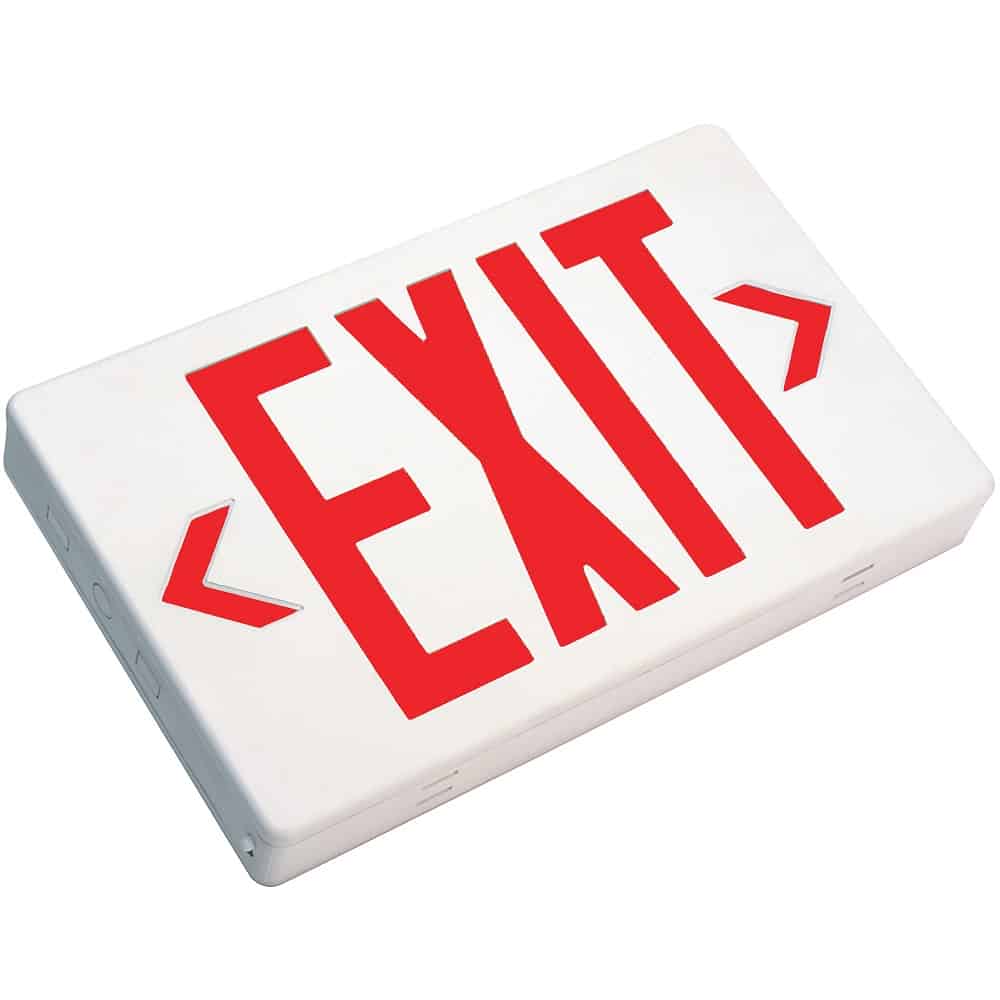 TCP 22743US Red LED Exit Sign, Assembled in USA - Lighting Supply Guy