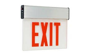 Utopia ELSR-1-W-WH Red Lettering LED Edge Lit Exit Sign Fixture, Single Face, White Housing & Face Panel, Battery Back-Up - Lighting Supply Guy