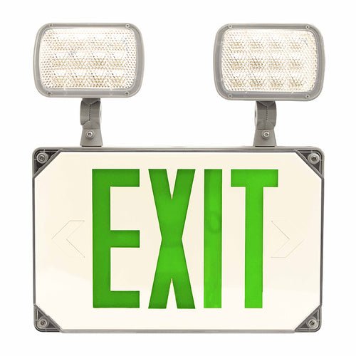 Westgate XT-CLWP-GG-EM Wet-Rated Combo Exit Sign - Lighting Supply Guy